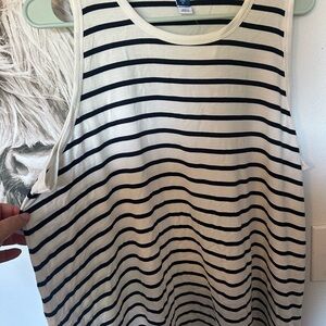 Old Navy Navy and Off White Striped Tank Top